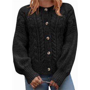 Womens Open Front Cardigan Sweaters Black